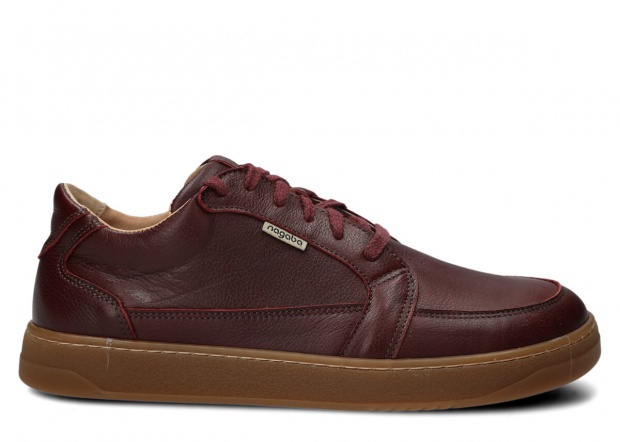 Weite Halbschuh für Männer Nagaba Modell 480 Dunkelrot Rustic Leder