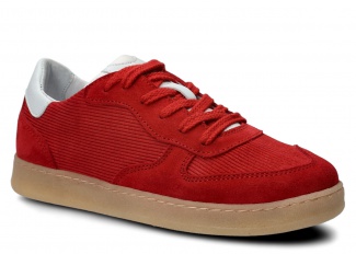 Damen-Halbschuhe EVENEMENT EV135 Rot Velours Leder