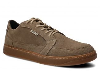 Weite Halbschuh für Männer Nagaba Modell 480 Beige Velours Leder