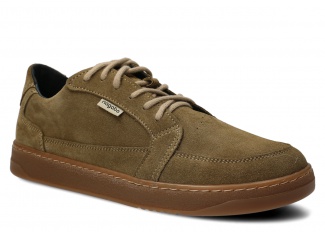 Weite Halbschuh für Männer Nagaba Modell 480 Olive Velours Leder