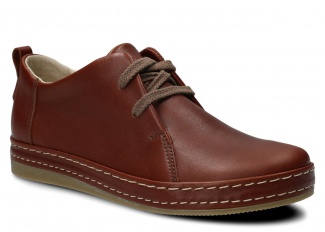 Damen-Halbschuhe NAGABA 382 Rostrot Vollnarbenleder