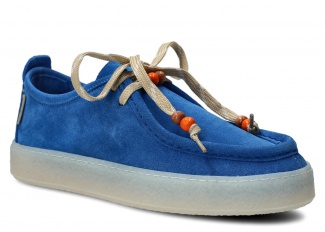Damenmokassin, Damen-Halbschuhe NAGABA 2641 Kobalt Velours Leder